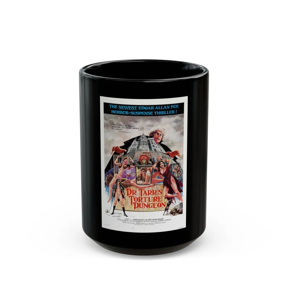 DR. TARR'S TORTURE DUNGEON 1973 Movie Poster - Black Coffee Mug-15oz-Go Mug Yourself