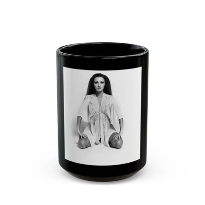 Jane Seymour #54 (Vintage Female Icon) Black Coffee Mug-15oz-Go Mug Yourself