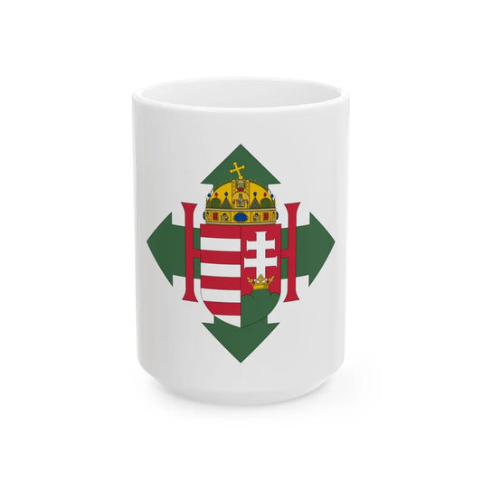 Coat of arms of Hungary (1945) - White Coffee Mug-15oz-Go Mug Yourself