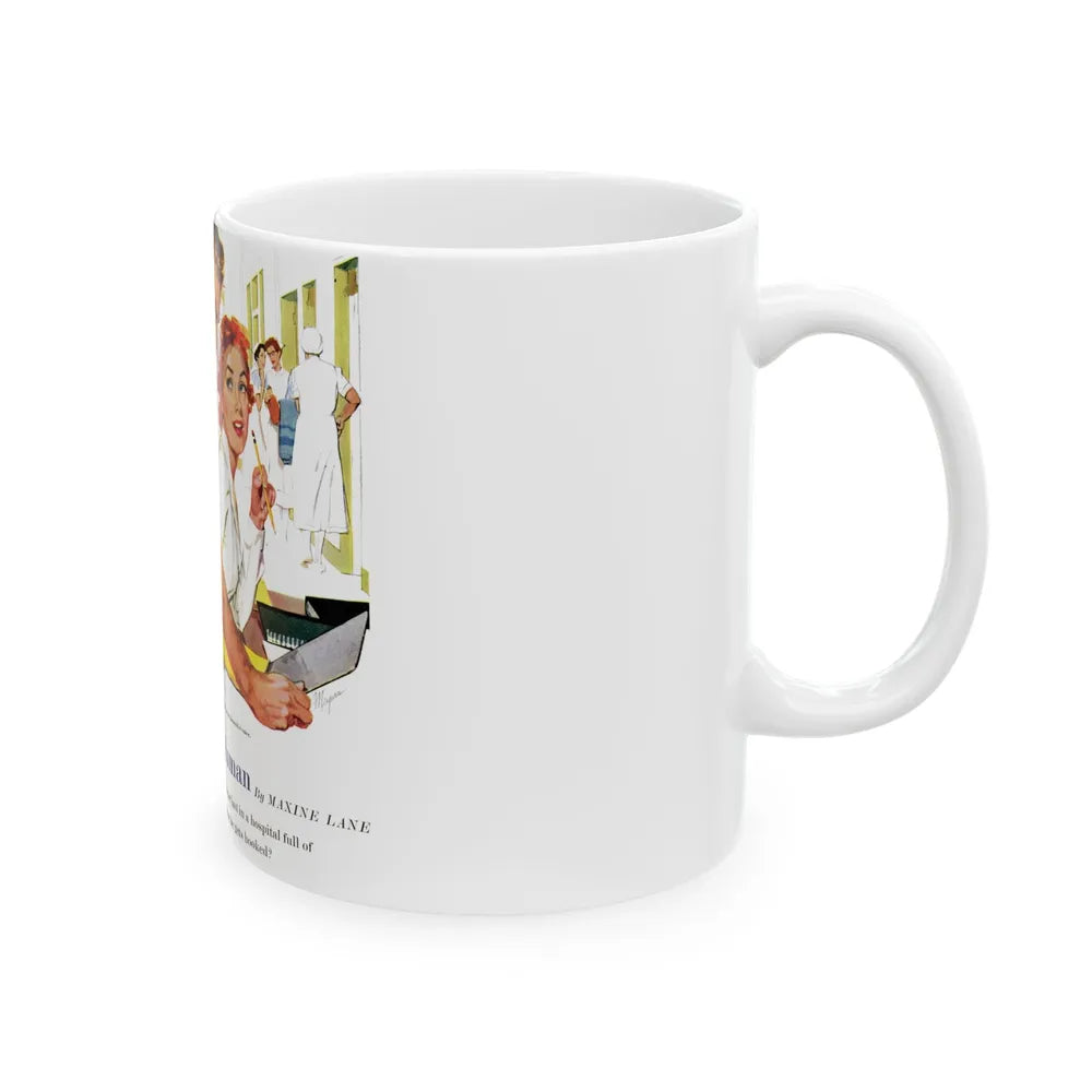 Even Doctors Are Human, Saturday Evening Post, April 3, 1954 - White Coffee Mug-Go Mug Yourself