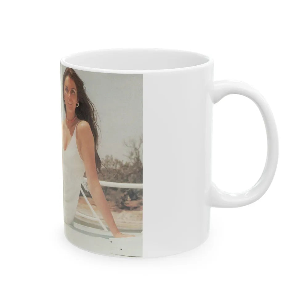 Caroline Munro #11 (Vintage Female Icon) White Coffee Mug-Go Mug Yourself