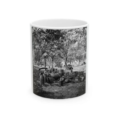 Charleston, S.C. Confederate Torpedoes, Shot, And Shell In The Arsenal Yard (U.S. Civil War) White Coffee Mug-11oz-Go Mug Yourself