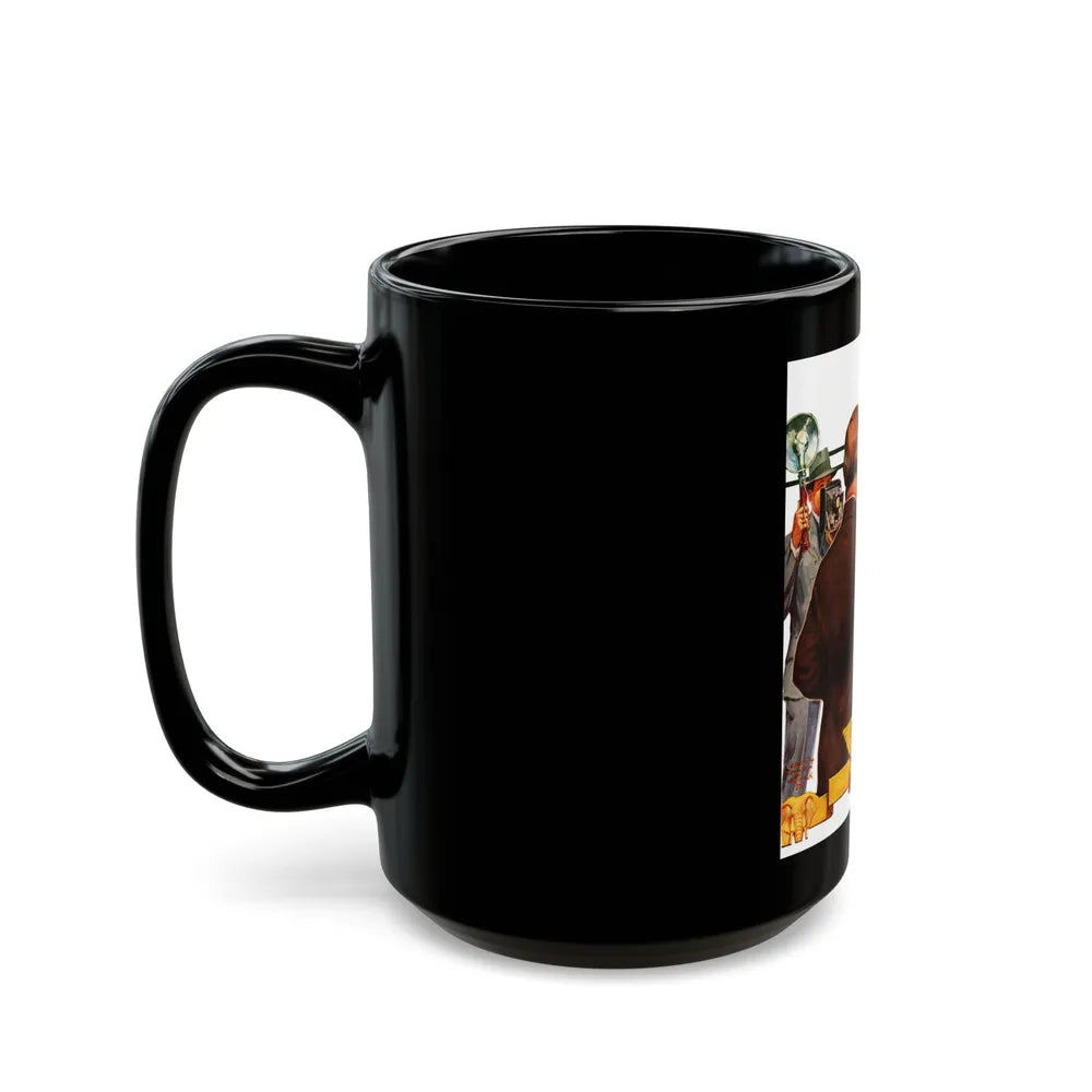 Candidate Voting, The Saturday Evening Post cover, November 7, 1936 - Black Coffee Mug-Go Mug Yourself