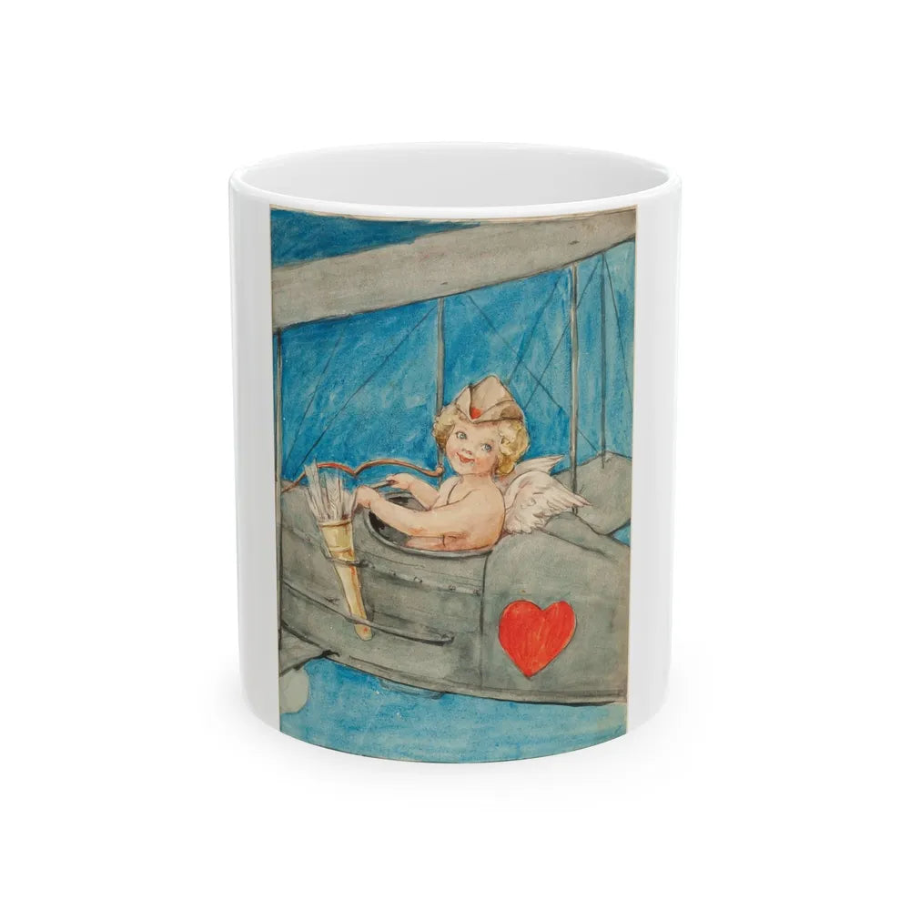 Cupid in Flight - White Coffee Mug-11oz-Go Mug Yourself