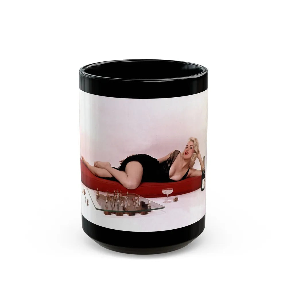 Jayne Mansfield #204 (Vintage Female Icon) Black Coffee Mug-15oz-Go Mug Yourself