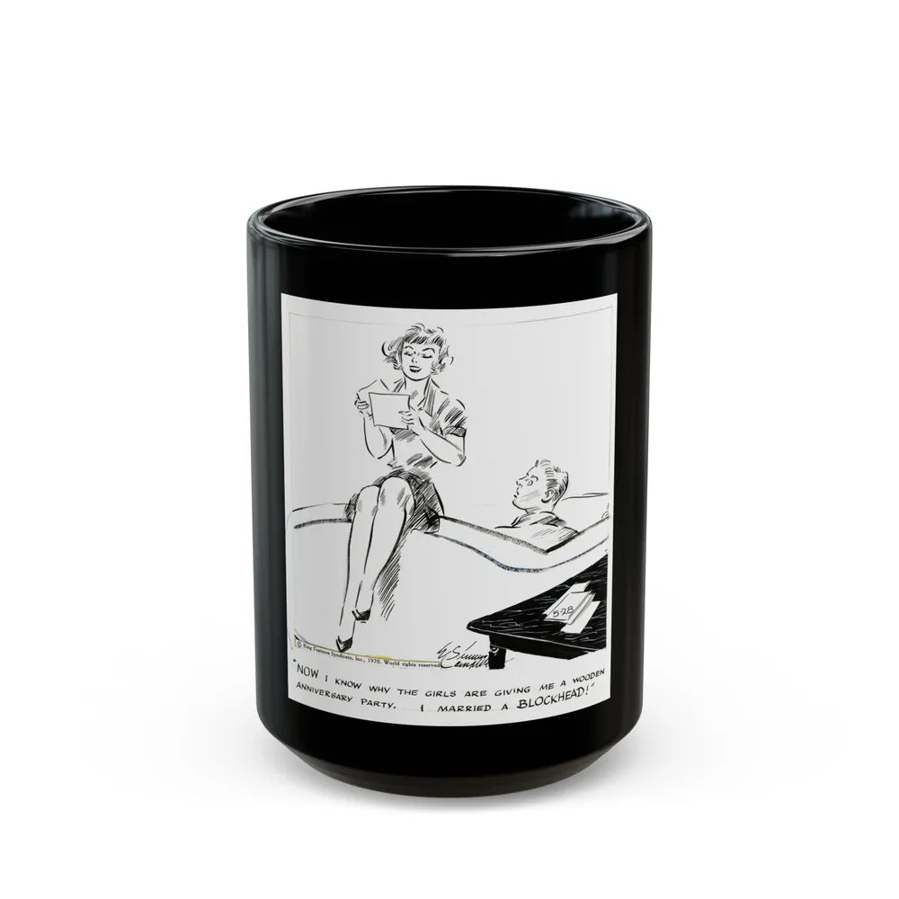 Cuties Daily Comic Strip, 1970 - Black Coffee Mug-15oz-Go Mug Yourself