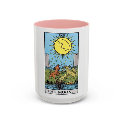 The Moon (Tarot Card) Accent Coffee Mug-15oz-Pink-Go Mug Yourself