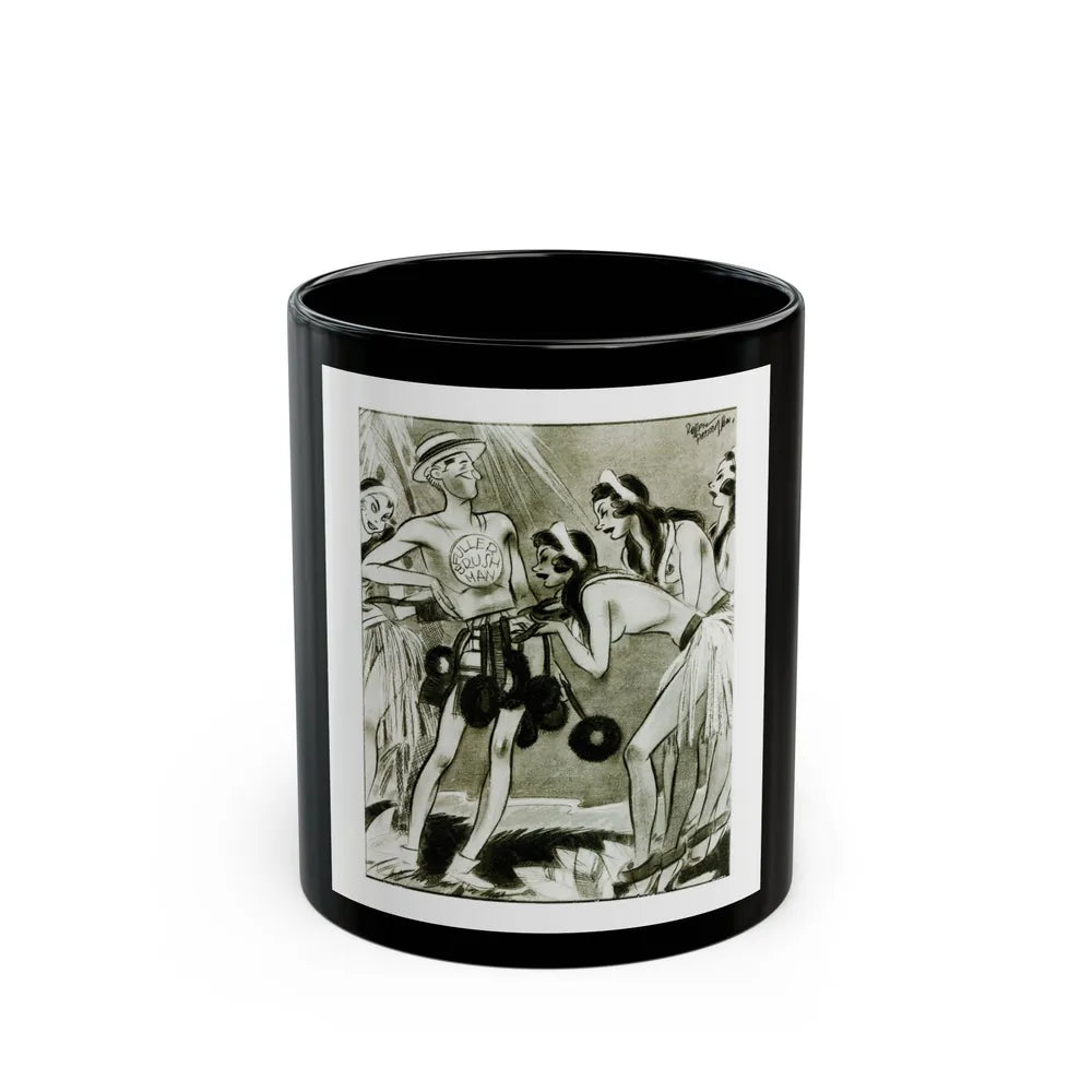 Ballyhoo Magazine Illustration - Black Coffee Mug-11oz-Go Mug Yourself