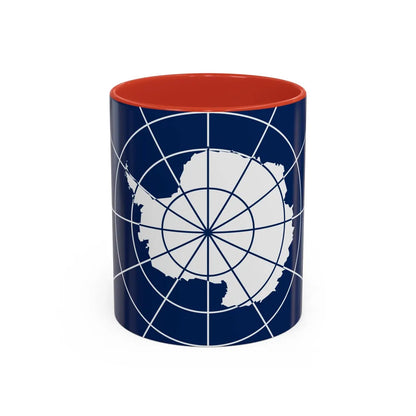 Flag of Antarctic Treaty - Accent Coffee Mug-11oz-Red-Go Mug Yourself