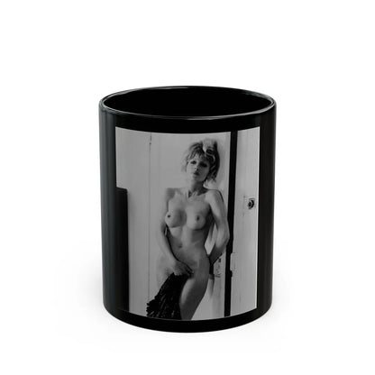 Ingrid Pitt #83 - Topless (Vintage Female Icon) Black Coffee Mug-11oz-Go Mug Yourself