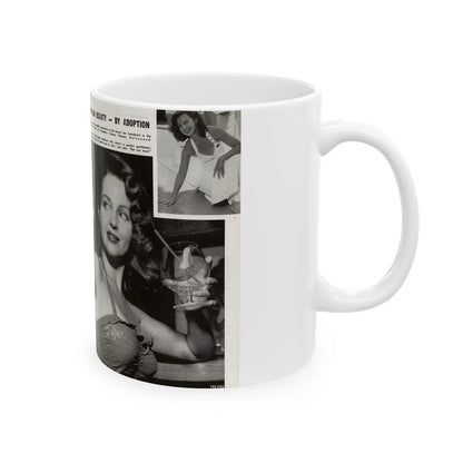 Greta Thyssen #17 - American Beauties Mag. '53 - 2 Pages with, 5 B&W Photos (Vintage Female Icon) White Coffee Mug-Go Mug Yourself