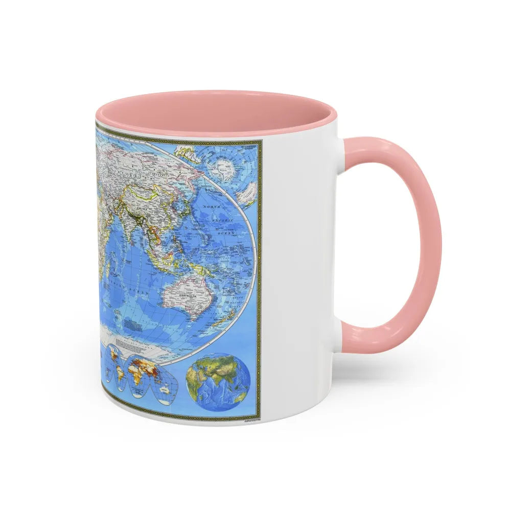 World Map (1988) (Map) Accent Coffee Mug-Go Mug Yourself