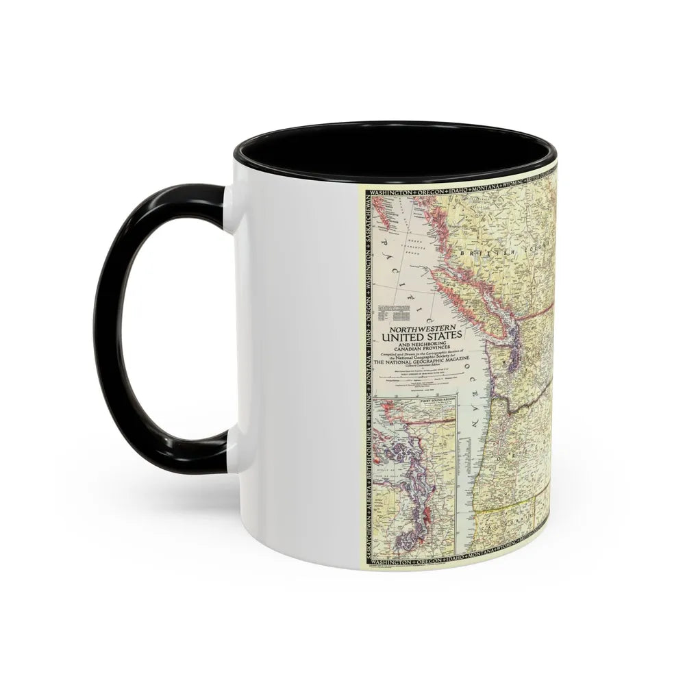 USA - Northwestern (1950) (Map) Accent Coffee Mug-Go Mug Yourself