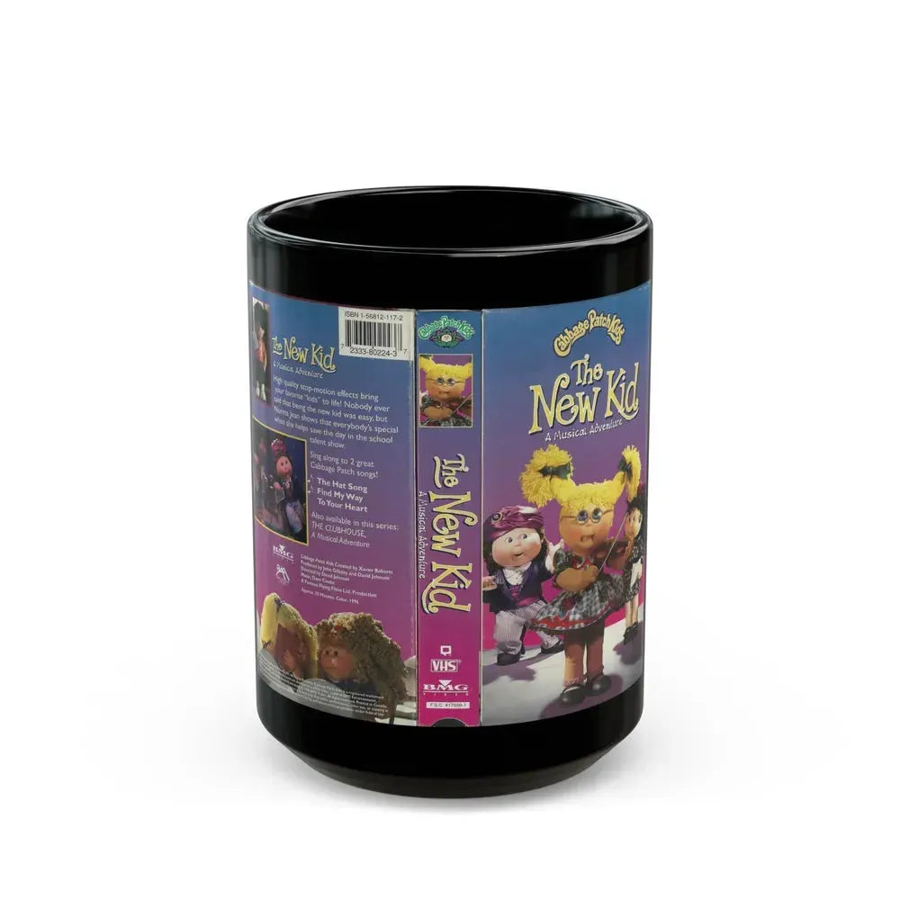 CABAGE PATCH KIDS THE NEW KID A MUSICAL ADVENTURE (VHS COVER) - Black Coffee Mug 15oz - Go Mug Yourself
