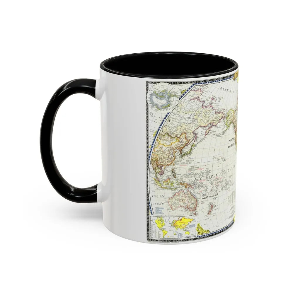 World Map (1951) (Map) Accent Coffee Mug-Go Mug Yourself