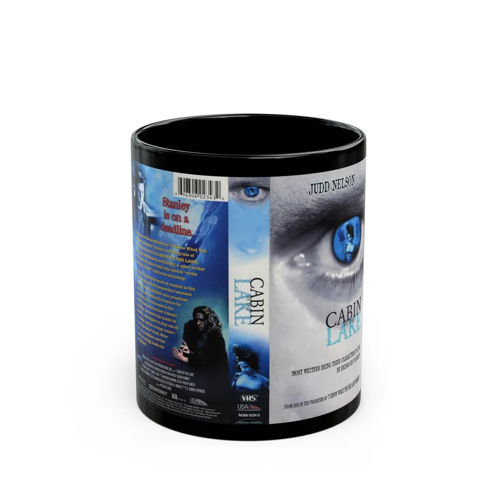 CABIN BY THE LAKE (VHS COVER) - Black Coffee Mug-11oz-Go Mug Yourself