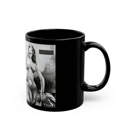 Cabin Nymph, Bluebook for Men, March 1972 - Black Coffee Mug - Go Mug Yourself
