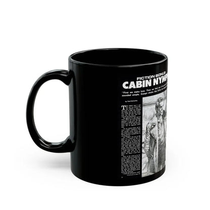 Cabin Nymph, Bluebook for Men, March 1972 - Black Coffee Mug - Go Mug Yourself
