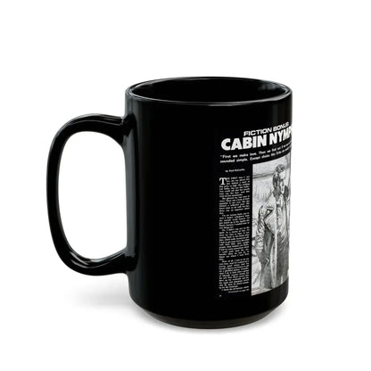 Cabin Nymph, Bluebook for Men, March 1972 - Black Coffee Mug - Go Mug Yourself