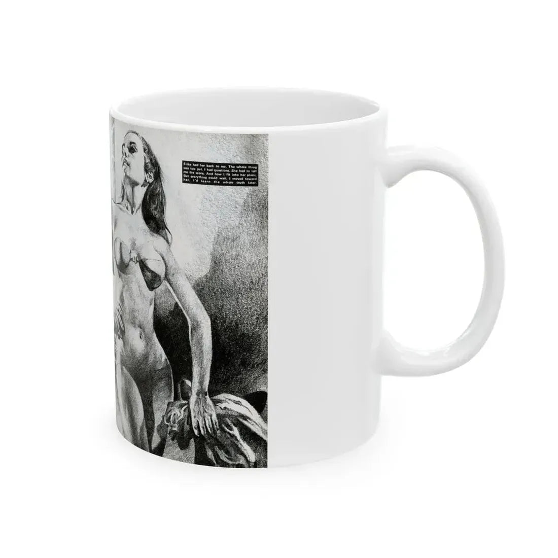 Cabin Nymph, Bluebook for Men, March 1972 - White Coffee Mug - Go Mug Yourself