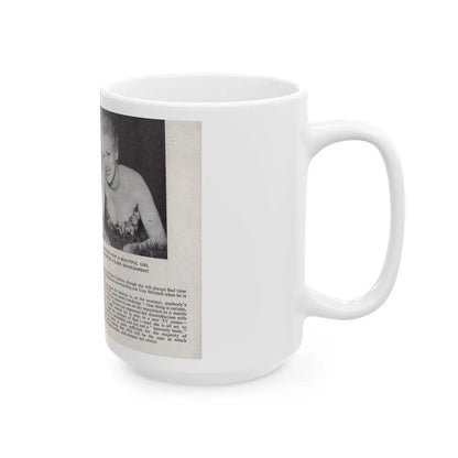 Norma Sykes #147 - 66 PHOTOGRAPHS OF Sabrina U.K. Pocket Mag. Pages 24 & 25 (Vintage Female Icon) White Coffee Mug-Go Mug Yourself