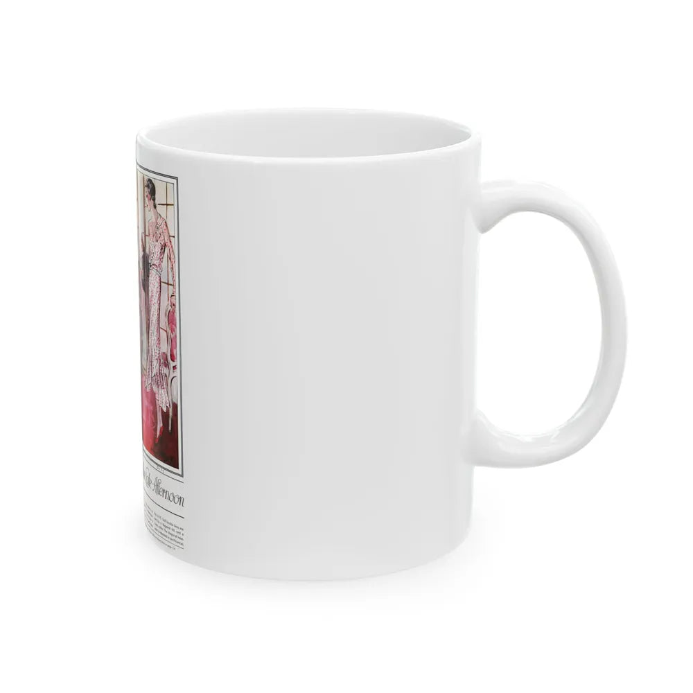 Frocks Grow Elaborate in the Late Afternoon, McCall's, July 1930 - White Coffee Mug-Go Mug Yourself