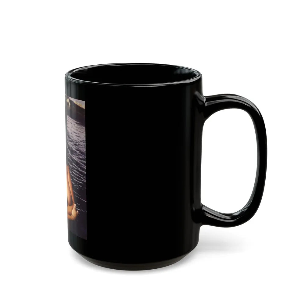 Linda Blair #242 - Topless (Vintage Female Icon) Black Coffee Mug-Go Mug Yourself