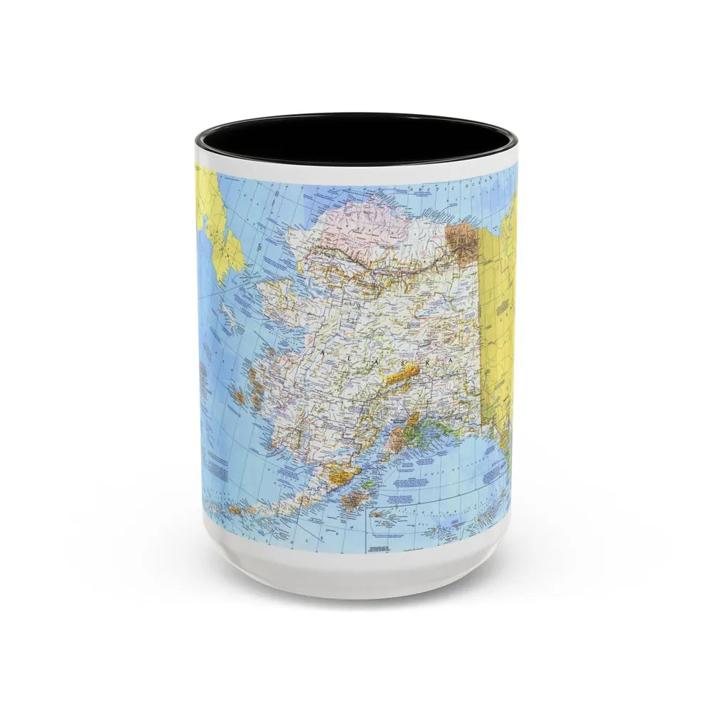 USA - Alaska (1975) (Map) Accent Coffee Mug-15oz-Black-Go Mug Yourself