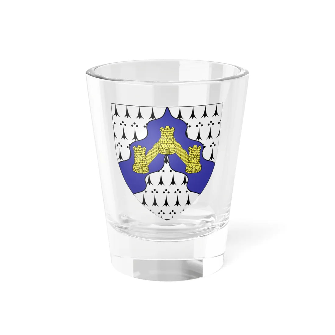 Caerphilly COA shield (United Kingdom) (Coat of Arms) Shot Glass 1.5oz 1.5oz - Go Mug Yourself