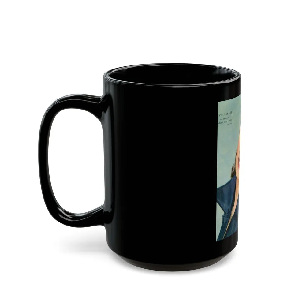 Kathryn Grant #63 (Vintage Female Icon) Black Coffee Mug-Go Mug Yourself