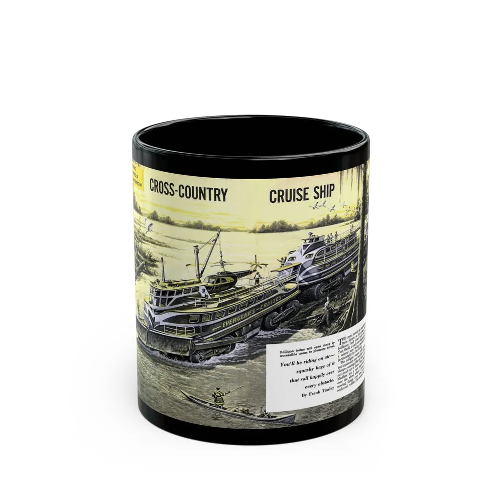 Cross-Country Cruise Ship, 1956 - Black Coffee Mug-11oz-Go Mug Yourself