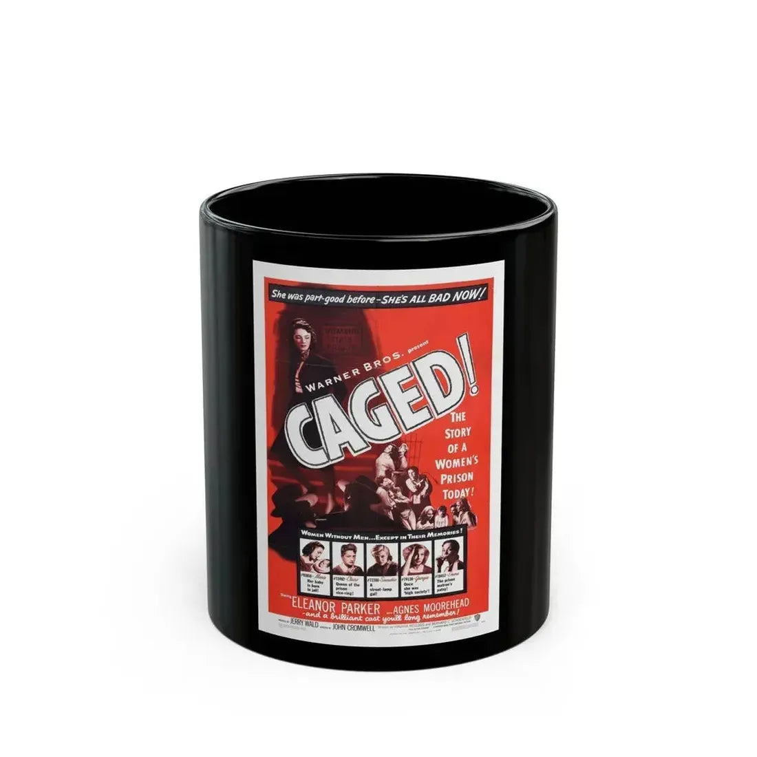 CAGED! (2) 1950 Movie Poster - Black Coffee Mug 11oz - Go Mug Yourself
