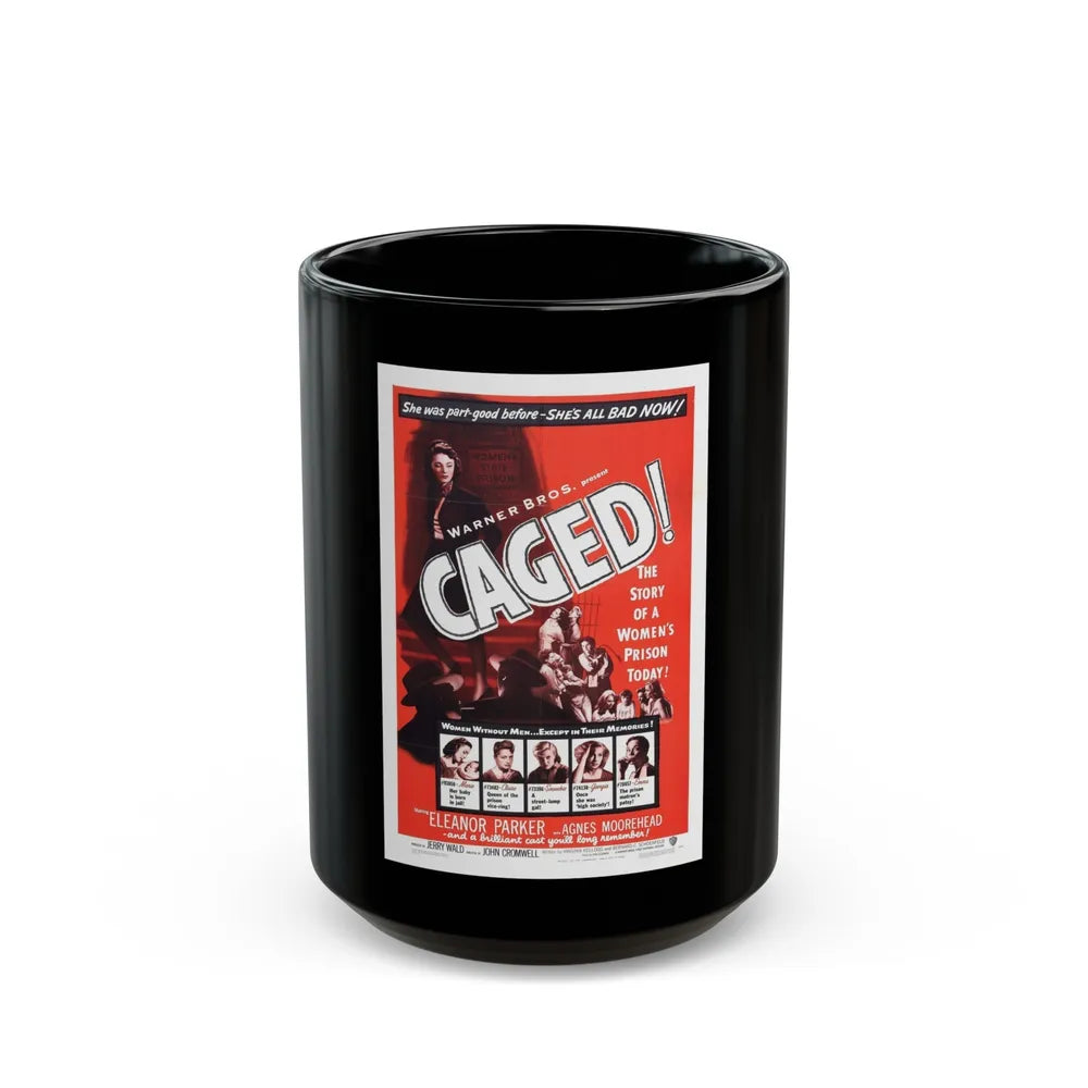 CAGED! (2) 1950 Movie Poster - Black Coffee Mug-15oz-Go Mug Yourself