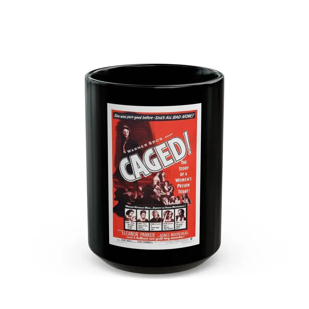 CAGED! (2) 1950 Movie Poster - Black Coffee Mug 15oz - Go Mug Yourself