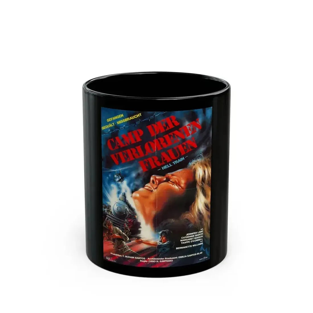 CAGED FURY (GERMAN) 1983 Movie Poster - Black Coffee Mug 11oz - Go Mug Yourself