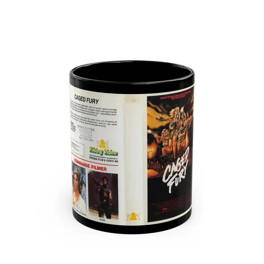 CAGED FURY (VHS COVER) - Black Coffee Mug 11oz - Go Mug Yourself