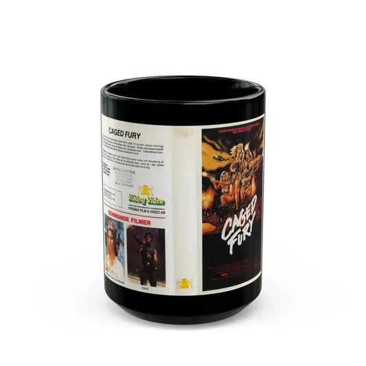CAGED FURY (VHS COVER) - Black Coffee Mug 15oz - Go Mug Yourself