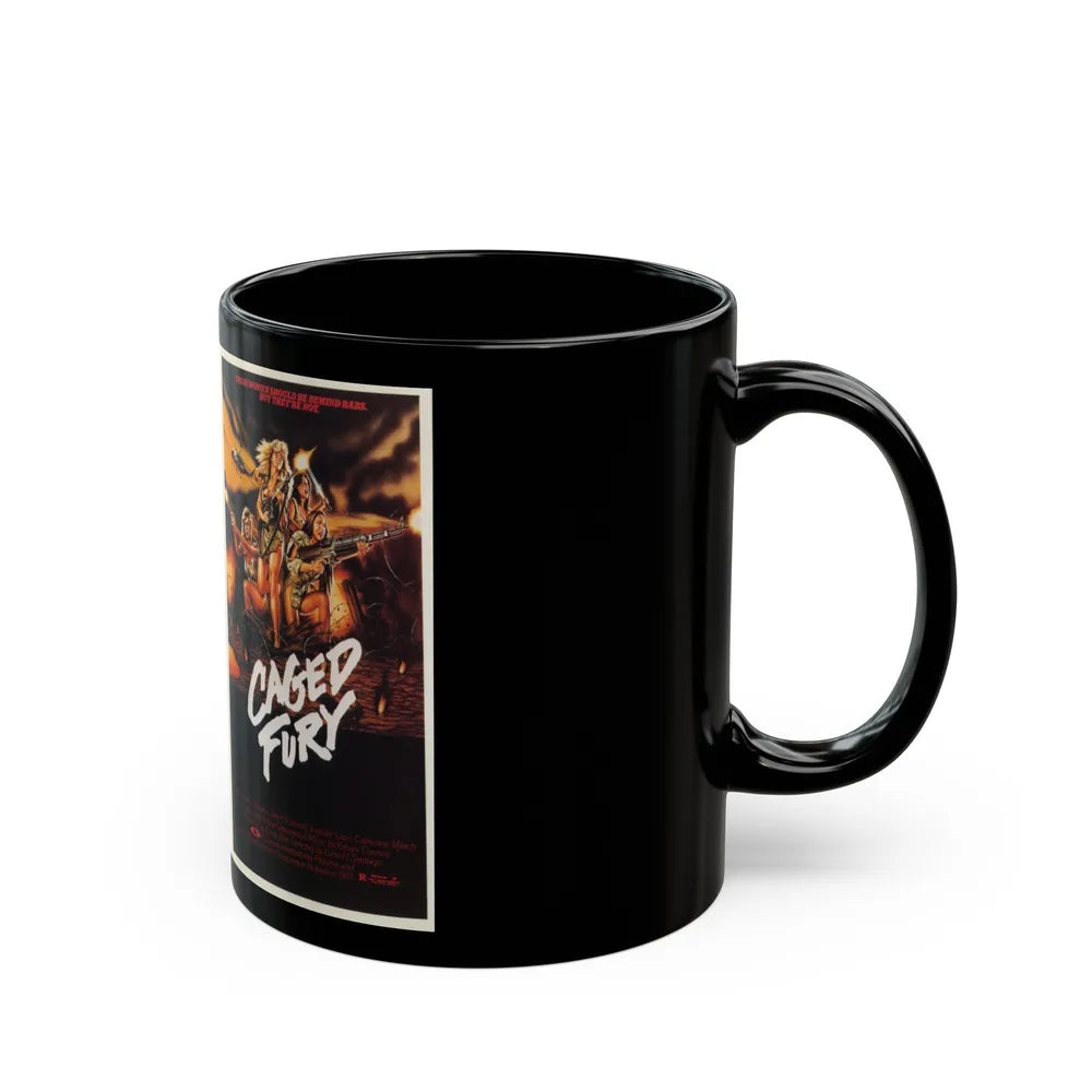 CAGED FURY (VHS COVER) - Black Coffee Mug-Go Mug Yourself