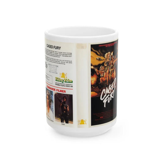 CAGED FURY (VHS COVER) - White Coffee Mug-15oz-Go Mug Yourself