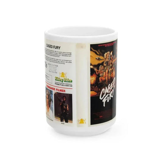 CAGED FURY (VHS COVER) - White Coffee Mug 15oz - Go Mug Yourself