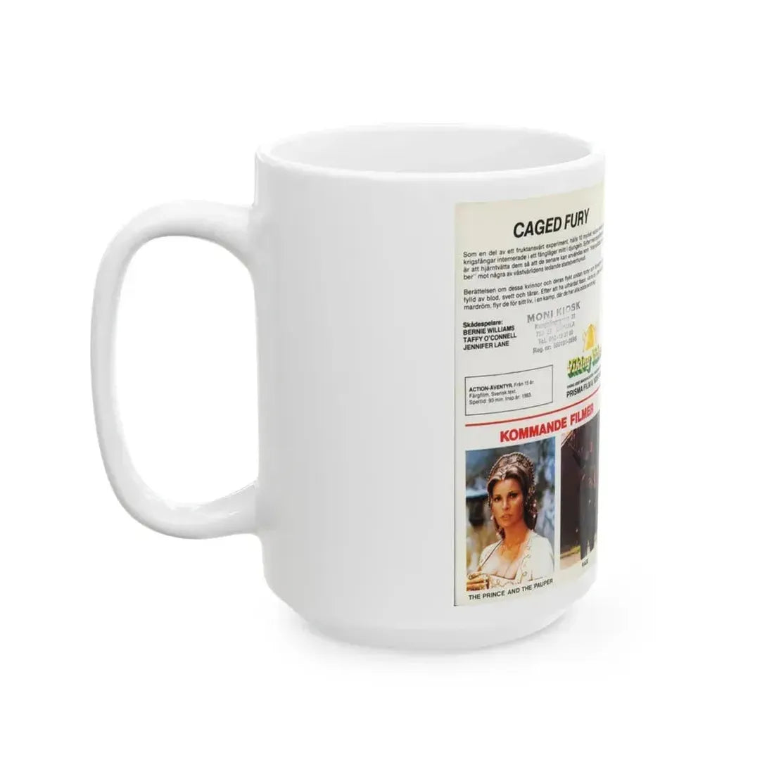 CAGED FURY (VHS COVER) - White Coffee Mug - Go Mug Yourself
