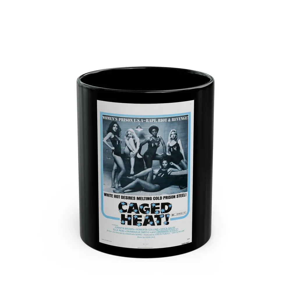 CAGED HEAT! 1974 Movie Poster - Black Coffee Mug-11oz-Go Mug Yourself