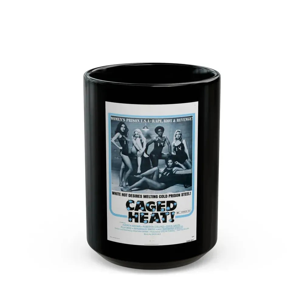 CAGED HEAT! 1974 Movie Poster - Black Coffee Mug 15oz - Go Mug Yourself