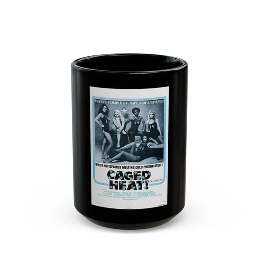 CAGED HEAT! 1974 Movie Poster - Black Coffee Mug-15oz-Go Mug Yourself