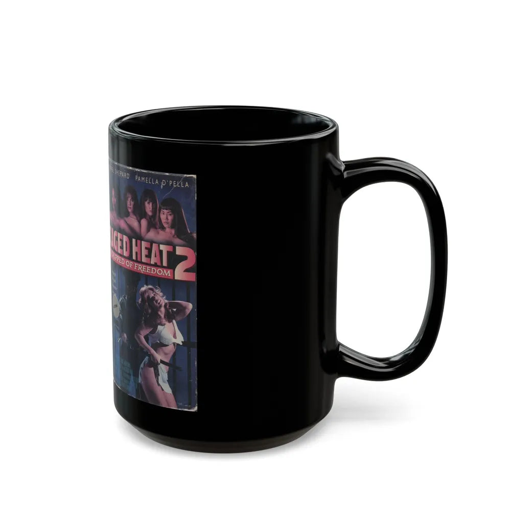 CAGED HEAT 2 STRIPPED OF FREEDOM (VHS COVER) - Black Coffee Mug-Go Mug Yourself