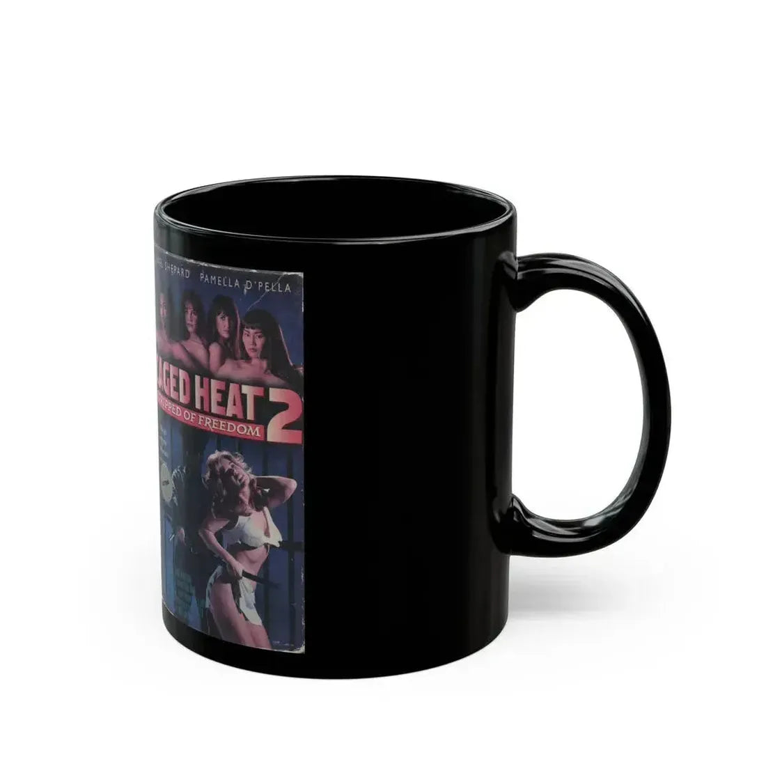CAGED HEAT 2 STRIPPED OF FREEDOM (VHS COVER) - Black Coffee Mug - Go Mug Yourself