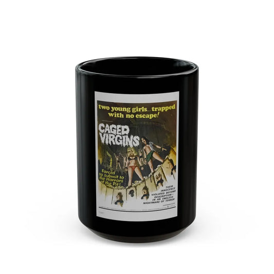 CAGED VIRGINS 1972 Movie Poster - Black Coffee Mug-15oz-Go Mug Yourself