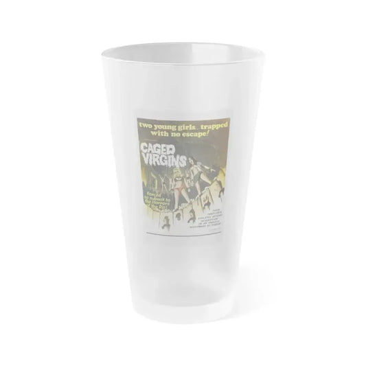 CAGED VIRGINS 1972 Movie Poster - Frosted Pint Glass 16oz 16oz Frosted - Go Mug Yourself
