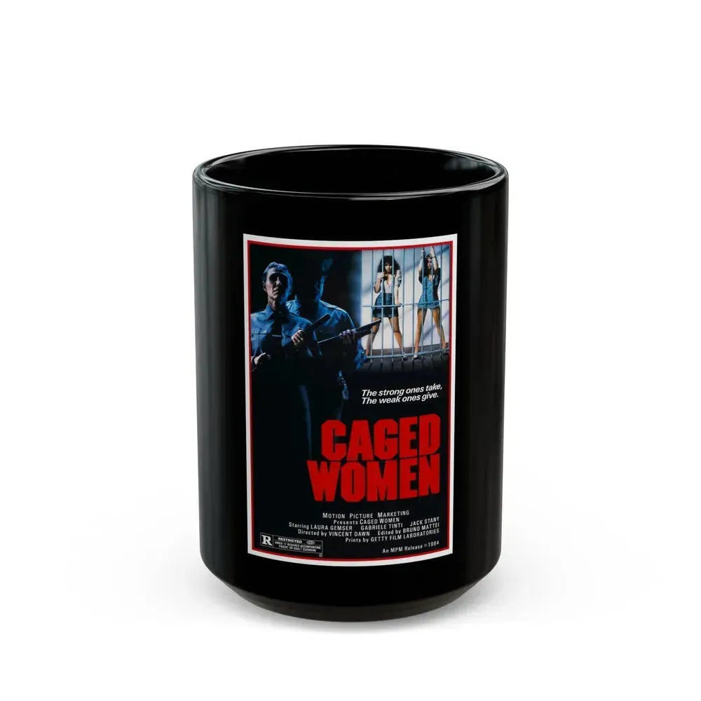 CAGED WOMEN 1970 Movie Poster - Black Coffee Mug 15oz - Go Mug Yourself
