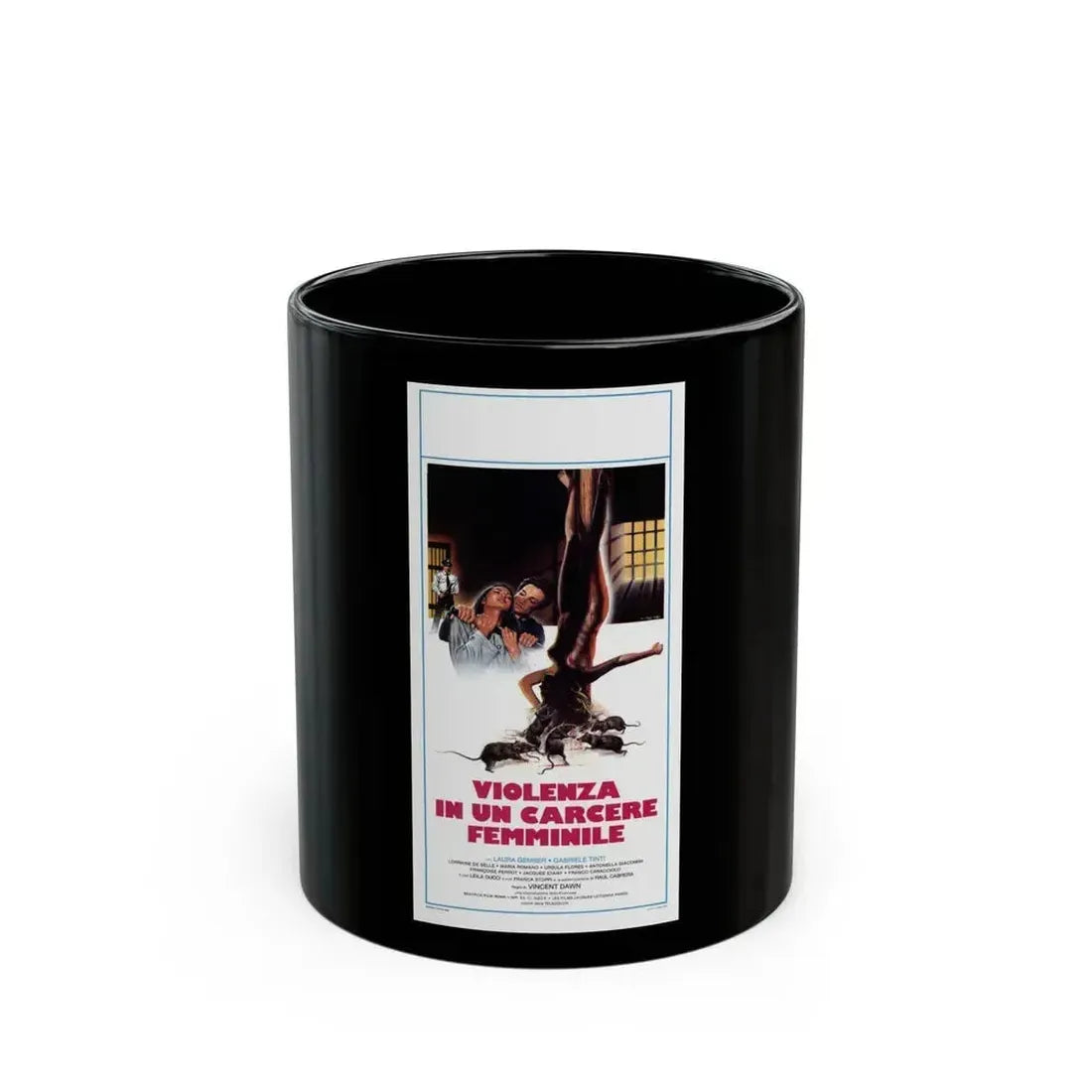 CAGED WOMEN (ITALIAN) 1970 Movie Poster - Black Coffee Mug 11oz - Go Mug Yourself